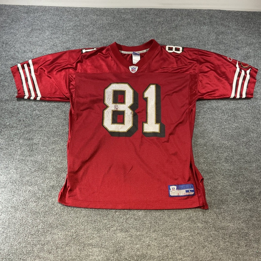 Mens Reebok San Francisco 49ers Terrell Owens 81 NFL Jersey Red Large 7009A